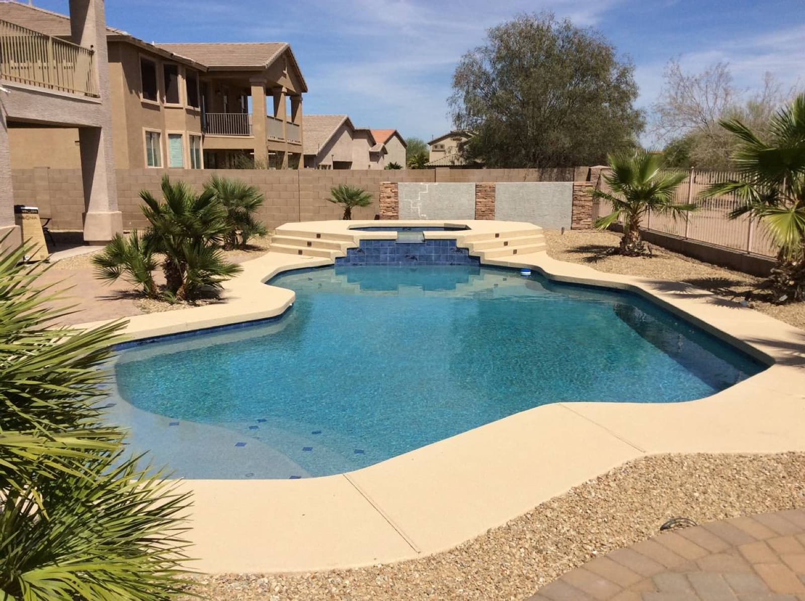 Custom pool and spa financed through Maricopa Pools